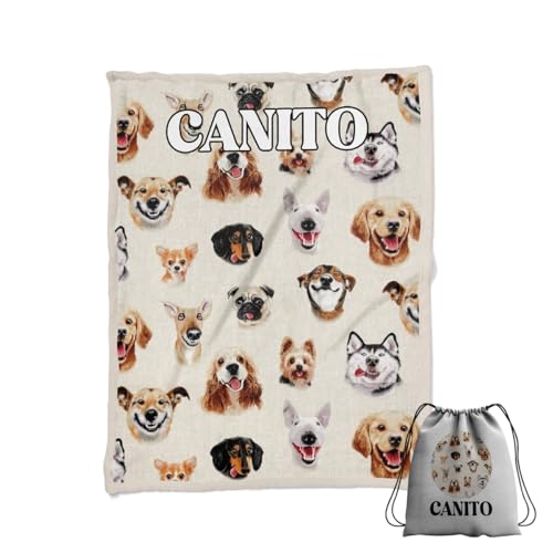ZPUBLI+ Manta Personalizada con Nombre y Texto. Regalo Original para Mascotas, Perros, Gatos, Hurones. Manta Invierno Suave y Duradera. (Modelo 7)