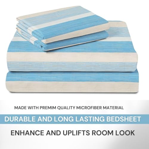 Image of HOMEKART 3D Printed 144 Tc Microfiber Double Bedsheet with 2 King Size Pillow Covers Breathable | Wrinklfree | Summer | Topsheet (Light Aqua and White Cricle Print, 90 x 90 Inches)