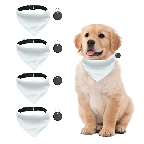 URROMA 4 PCS White Triangle Dog Bandana Collar