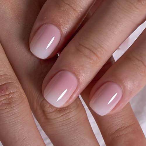 Image of CurvLife Extra Short Square Press On Nails, White, Ivory Melt, Soft Gel