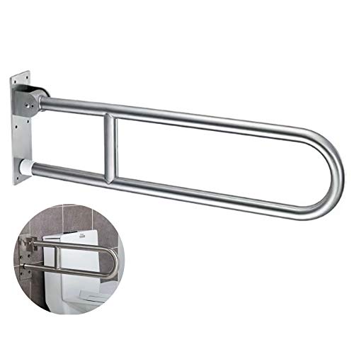 FlySkip Toilet Grab Bar,Flip Up Grab Bar, 31.5Inch Stainless Steel Handicapped Grab Bars for Toilet, Wall Mounted Bathroom Shower Safety Support Bar for Disabled Elderly Pregnant Woman by FlySkip - Used condition - US$83.47