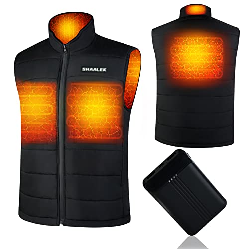 SHAALEK Chaleco Calefactable Hombre Mujer- Chaqueta Calefactable, 10000mAh Batería Chaleco Calefactable Hombre para Deportes al Aire Libre (XL)