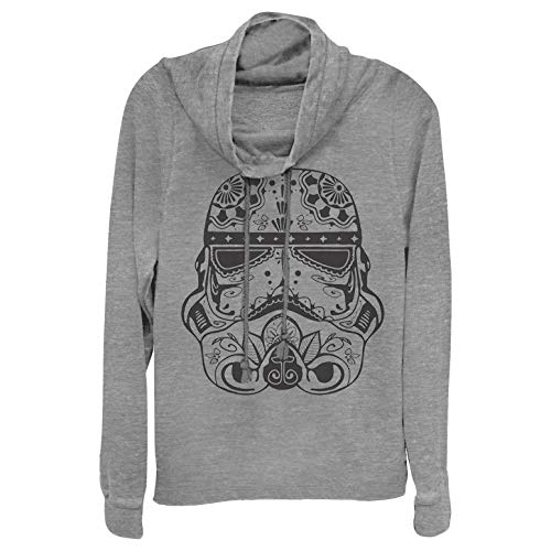 Star Wars Juniors' Ornate Stormtrooper Gray Heather Cowl Neck Sweatshirt