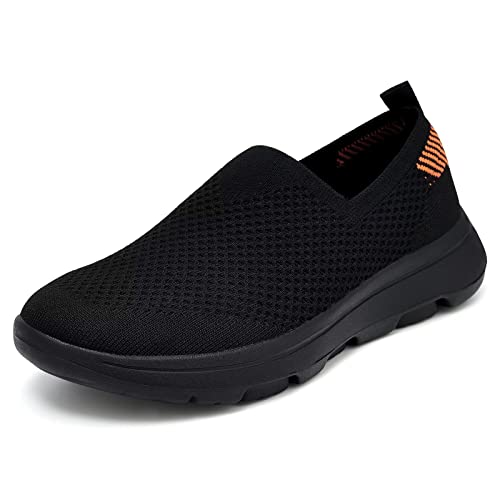 Tiosebon Women's Casual Walking Shoes Breathable Mesh Slip On Yoga Sneakers All Black 7.5 Us #TOP20