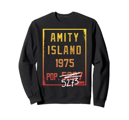 Jaws Amity Island Population Change Sign Gradient Sweatshirt