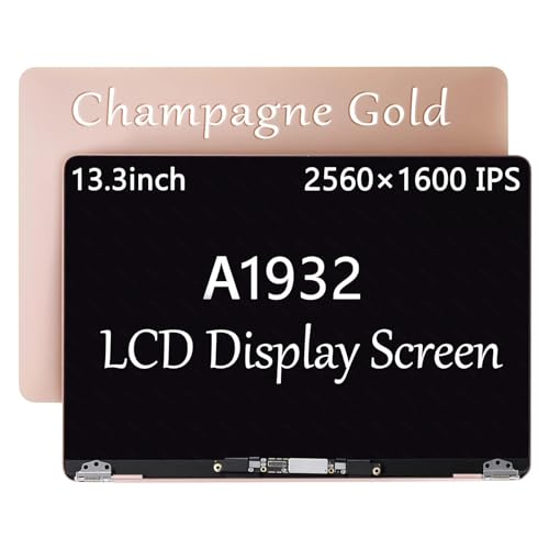 Image of A1932 LCD Screen Replacement for MacBook Air Retina A1932 Late 2018 LCD Display Screen Assembly EMC 3184 MRE82 MREA2 MREE2 MREF2 MVFH2 MVFJ2 (Gold)