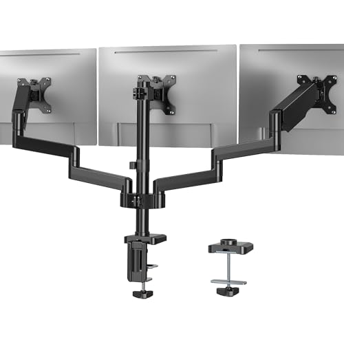 Triple Monitor Desk Mount with 3 Arms for 17-27 inch screens