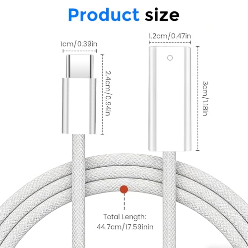 Image of Verilux C Type Charger Cable for Apple Pencil 1st Generation 1M, USB C to Pencil Adapter Compatible with iPad 10th Gen 2022 11th Gen 2025, Bluetooth Pairing Connector for Fast Charging Easy Pairing