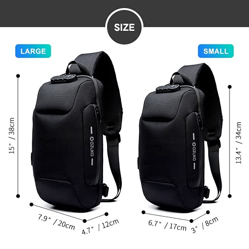 Bolsa tiracolo antifurto, mochila a tiracolo, impermeável, com porta de carregamento USB Mochilas Ca