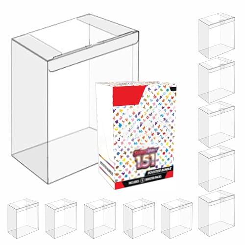 ZZHOB 10PCS Plastic Protector Case For Booster Bundle/Build & Battle Foldable Clear Display Box Plastic Display Case Compatible with Booster Bundle Collectors Cards Protector
