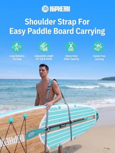 Image of niphean SUP Carrying Strap, Adjustable Shoulder Strap for Paddleboard | Paddle Board Accessories for Inflatable Paddle Board, Hand-Free Kayak Strap for Women & Men