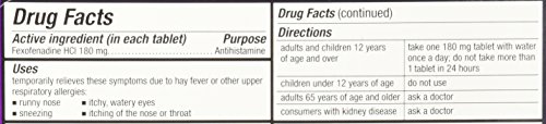 Allegra Allergy - 45 Tablets (180 mg each) 2 PACK = 90 TABLETS!