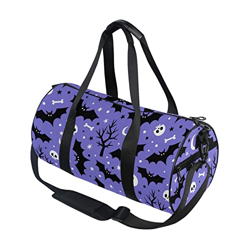 Sletend Halloween Bats Round Gym Duffel Bag for Women & Men