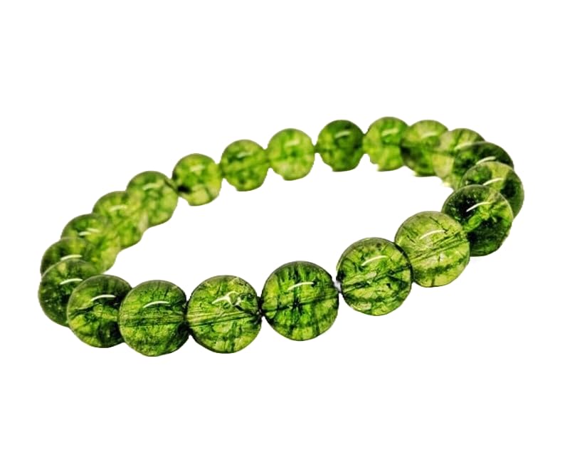 Natural Natural Peridot 8mm rondelle smooth 7inch Semi-Precious Gemstones Beaded Bracelets for Men Women Healing Crystal Stretch Beaded Bracelet Unisex