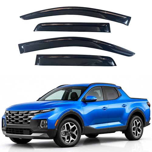 Image of IG Window Visors Fit for 2022-2026 Hyundai Santa Cruz, Out-Channel Rain Guards Vent Wind Deflectors 4PC, Truck Accessories for 22-26 Santa Cruz