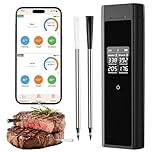 BlueSwan Bluetooth Meat Thermometer Digital, Food Thermometer Wireless 820 ft Range with 2 Color Probes with APP for Grill, Smoker, Oven, Magnetic Design for Cooking, BBQ, Gifts for Men