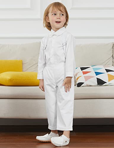 Image of A&J DESIGN Christening Outfits for Boys Infant Baby Gentleman Formal Dress Suit 6-9 Months White