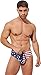 PINKY SENSON Men's American Flag Patriotic swimwear Fourth of July Stars & Stripes Swim Briefs S