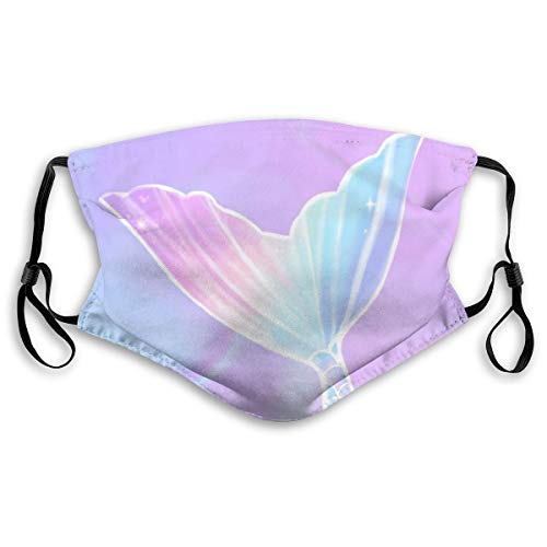 Mermaid Princess Dust Face Mask Adjustable Mouth Mask Balaclava Bandanas with Filter Paper