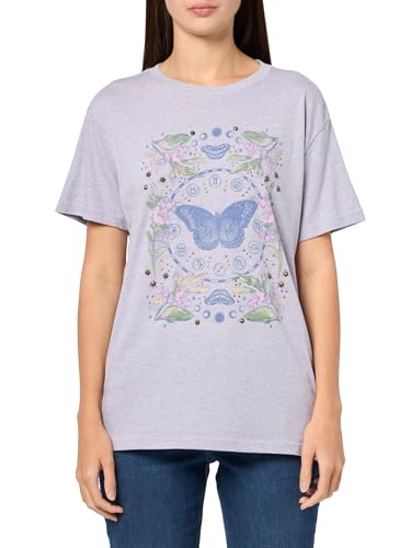 T-shirt boyfriend femme avec imprimé zodiaque papillon Lucky Brand