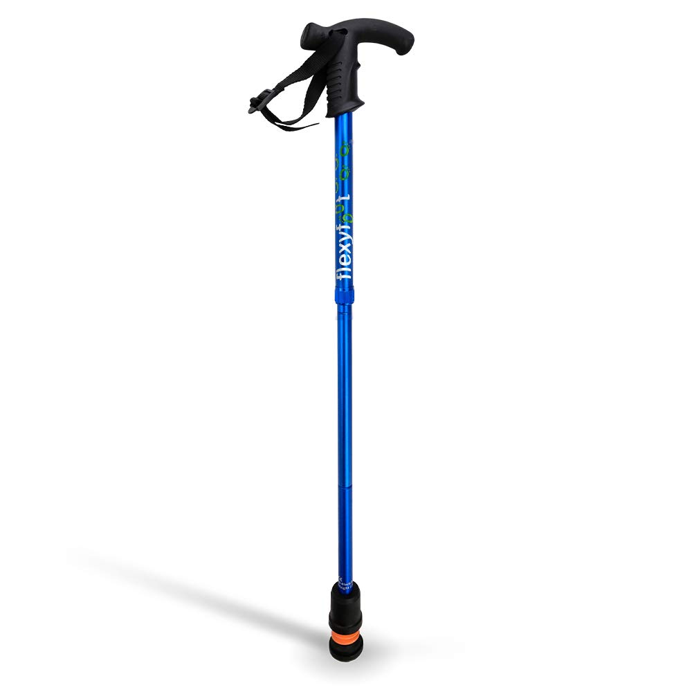 Flexyfoot - Bastone da passeggio pieghevole con manico Derby ammortizzante, maggiore comfort, presa migliorata, sicurezza migliorata