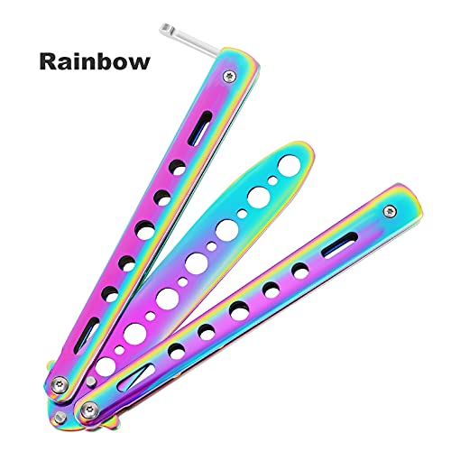 Leyaoandizhich Butterfly Knife, Practice Knives, Trainer Martial Arts Practice Swords, Steel Metal Folding Knife Training Knife Tool Unsharpened（Knife） #TOP2