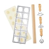 AFXGUSD Ensemble de 5 Presses à Raviolis, Emporte-pièces, Découpe-pâtes et Accessoires pou...