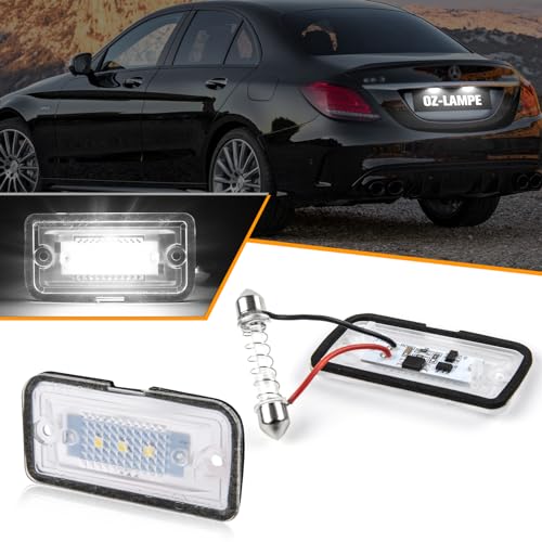 OZ-LAMPE LED matrícula para Mercedes-Benz Clase C W203 C209 W209 A209 R230, Iluminación de matrícula con Canbus Libre de Errores, 2 piezas