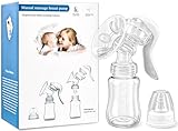 Handmilchpumpe 150ml Manuelle Milchpumpe BPA-Frei Manuelle Stillpumpe Muttermilchauffänger mit Easy-Express Griff