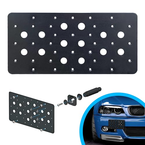 Bumper Tow Hook License Plate Mount Bracket For BMW 1 Series 2006 - 2012 1 Series M 2011 3 Series 1997 - 2011 M3 2004 - 2013 5 Series 1995 - 2005 X3 04 - 05 X5 2007 - 2013 X6 08 - 14 Z4 04 - 05