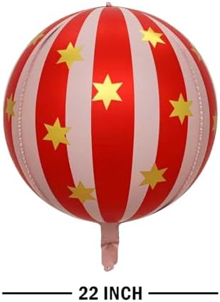 카니발 레드 및 핑크 호일 풍선 55.9cm(22인치) 6팩 — 사진 2