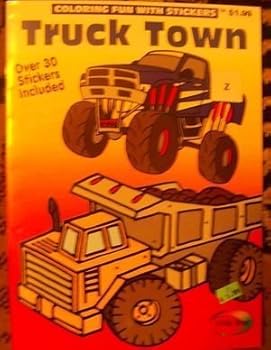 Toy Truck Town Coloring Fun with Stickers Book