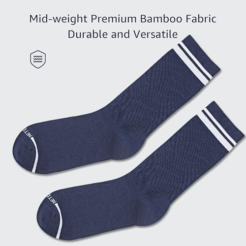 netdraw Men's Super Soft Bamboo Viscose Crew Socks Breathable Seamless Reinforced Toe 3 Pack2