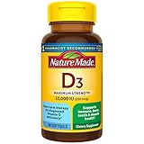 Nature Made Vitamin D3 10000 IU (250 mcg) Maximum Strength, Vitamin D Supplement for Bone and Immune Health Support, 60 Softgels, 60 Day Supply
