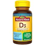Nature Made Vitamin D3 10000 IU (250 mcg) Maximum Strength, Vitamin D Supplement for Bone and Immune Health Support, 60 Softgels, 60 Day Supply