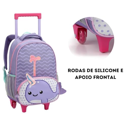 Genérico Mochila Escolar Infantil Da Baleia Rodinha