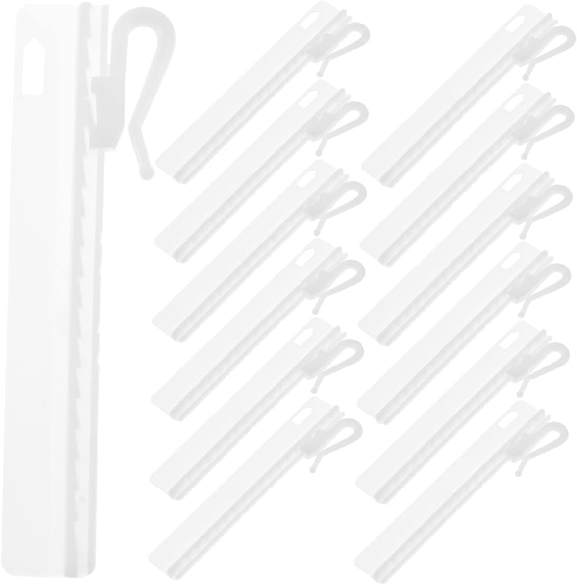 25Pcs Adjustable Plastic Curtain Rod Hooks Drapery Tape Clip Hooks for Hanging Curtains Home Curtain Accessories Versatile Window and Door Curtain Hangers