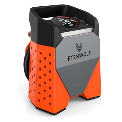 ETENWOLF ZEPHYR S3 Tire Inflator Portable Air Compressor, 1 Min Fast Inflation and 100% Duty Cycle, 160 PSI Air Pump for Cars, SUVs, Bikes, Balls (Vivid Orange) Cover