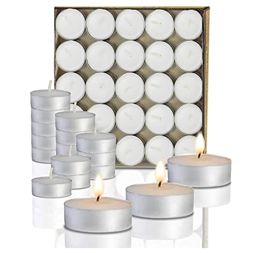 Velas de té sin aroma,50 Velas de Té pequeñas de Cera Natural,2horas de luz