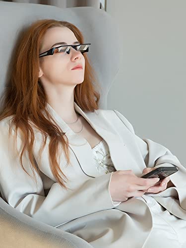 CHANGAR Leichte Prisma-Brille Bett Faule Brille Leichte Spiegelbrille Horizontal liegende Lesebrille 90° Vision Prisma-Brille zum Liegen Lesen und Fernsehen/Handy im Bett ansehen
