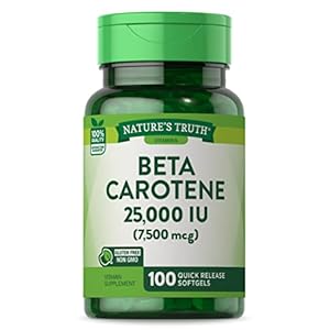 Nature’s Truth BetaCarotene 25000 Iu Vitamin A Softgels, 100 Count