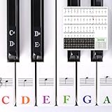 Adesivi per Tastiera o Pianoforte, Adesivo per Tasti a Colori Rimovibili Pianoforte...