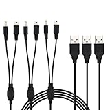 BTFO 3St 2-in-1 Ladekabel Kompatibel mit Sony PSP 1000/2000/3000/E-1000 Serie & PS3 Controller, 120cm USB Strom und Datensynchronisationskabel für Reisen und Zuhause