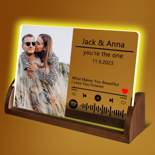 YINYIFANS YINYIFANSTarghette Spotify personalizzate,luci LED per momenti memorabili,regali romantici per San Valentino,regali per coppie,regali personalizzati per lei/lui(Stile 2)