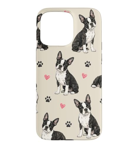 Boston Terrier Dogs Pattern Case for iPhone 15 Pro Max