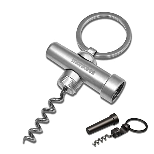 Munkees Mini Keychain Corkscrew Tool, Small Key Ring Wine Opener, Emergency Travel Cork Wine Opener, Portable Backpack Camping Kit, Wine Enthusiasts, Waiters, Bartenders, Bottle Opener Gift Set #TOP1