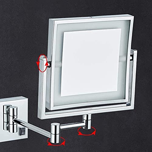 Miroir de maquillage mural pliant pour salle de bain