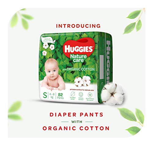 Image of Huggies Nature Care Pants, Monthly Pack, Small Size Diaper Pants, 164 Count & Huggies Baby Wipes - Cucumber & Aloe (72 Count)
