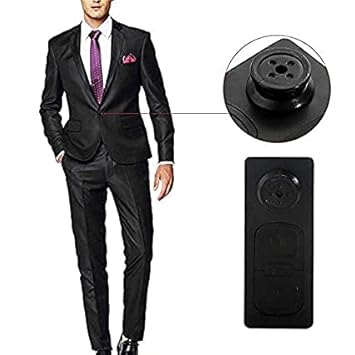 M S TECH Spy Button Camera 720p HD Resolution Video and Audio Recorder in Button Shape Spy Camera Hidden for Home, Office, Meetings, Spy Camera Button Mini Size Portable Security Camera, Black