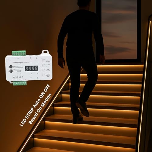 Image of Blackt Electrotech Pixel-Flow Intelligent Staircase Light Engine - DC 12V-24V Addressable RGB Controller - Motion Sensing Automation Logic for WS2811 /WS2818 - Smart Daylight Detection Module